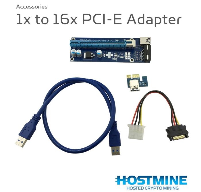 1x to 16x PCI-E Riser Adapter (Molex to SATA) 1