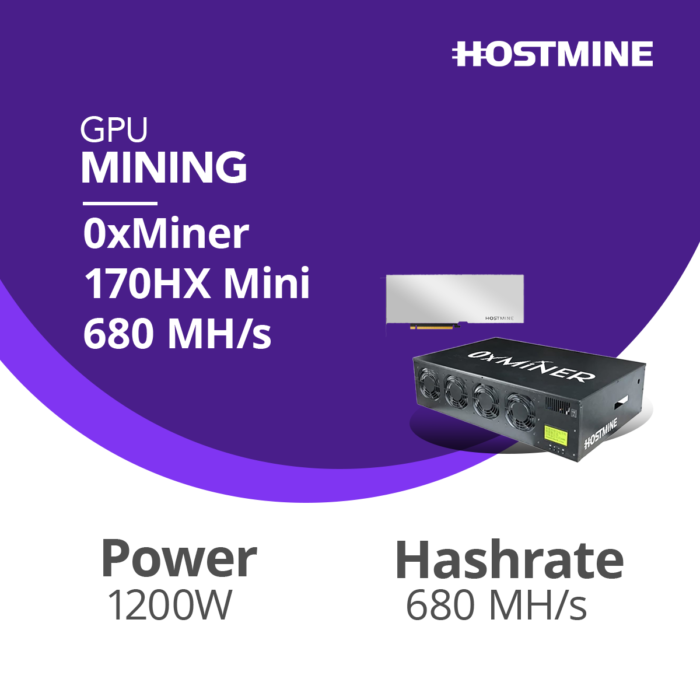 0xMiner 170HX Mini 680 MH/s 1