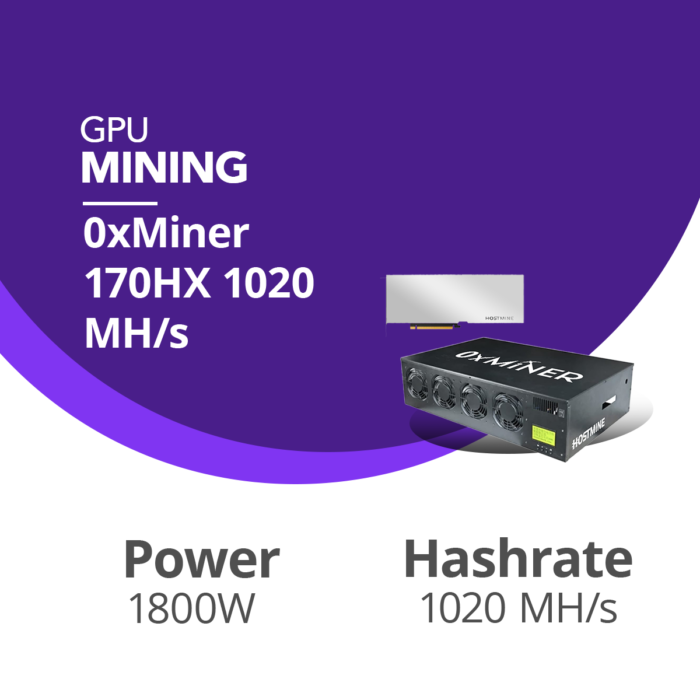 GPU Mining Contract 0xMiner 170HX 1020 MH/s 1