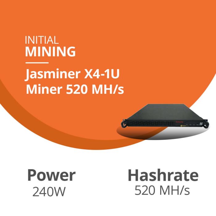 ETHEREUM Mining Contract Jasminer X4-1U Miner 520 MH/s 1