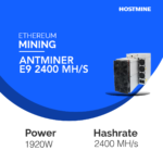 ETHEREUM Mining Contract Bitmain Antminer E9 2400 MH/s 1